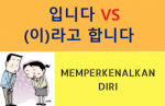 Memperkenalkan diri dalam Bahasa Korea : 입니다 VS –(이)라고 하다